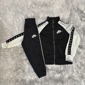 Nike Dri-fit Jacket & Jogger Athletic Set Black Gray Toddler Boys 3T